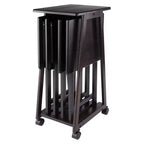 Winsome Lot de 5 Tables d'appoint Adriel Café : Style transitionnel, Piètement 4 pieds, Bois composite, Chariot de rangement inclus