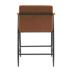 Christopher Knight Home, lot de 2 tabourets de comptoir Ruby Mid-Century Modern, rembourrés avec cadre en fer, hauteur comptoir, marron