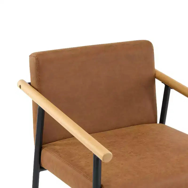 Christopher Knight Home, lot de 2 tabourets de comptoir Ruby Mid-Century Modern, rembourrés avec cadre en fer, hauteur comptoir, marron