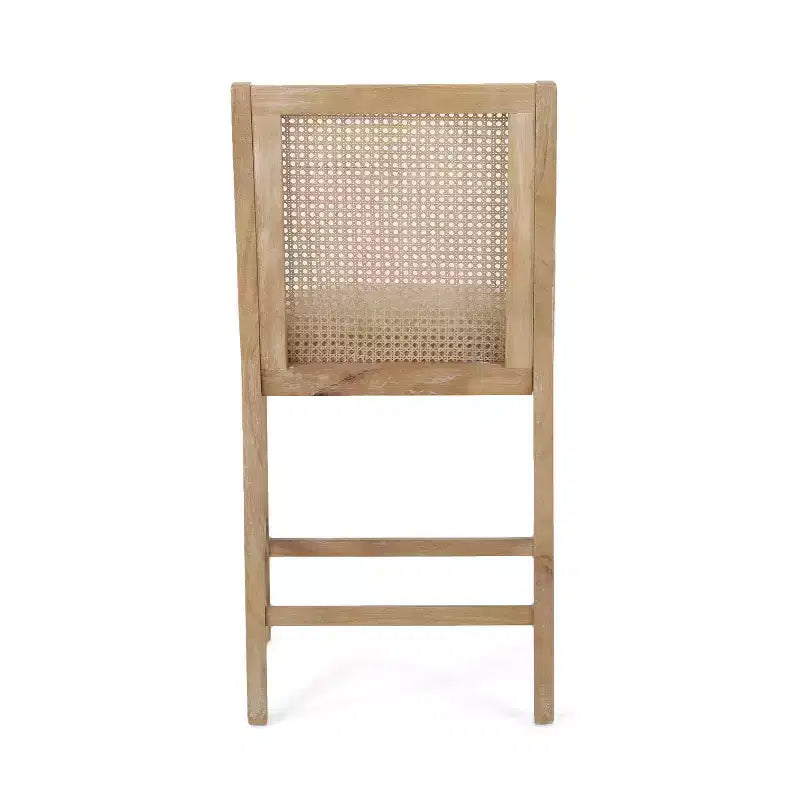 Tabouret de bar Christopher Knight Home Cataldo en bois et rotin, hauteur comptoir, 64,8 cm, beige/naturel