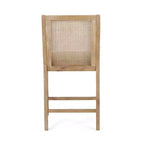 Tabouret de bar Christopher Knight Home Cataldo en bois et rotin, hauteur comptoir, 64,8 cm, beige/naturel