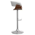 Tabouret de bar réglable pivotant WyndenHall Caylor Blanc : Cuir synthétique ovale, pieds en acier, dossier rembourré en mousse