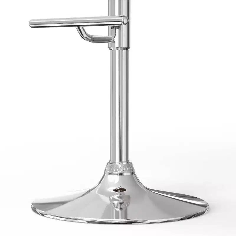 Tabouret de bar réglable pivotant WyndenHall Caylor Blanc : Cuir synthétique ovale, pieds en acier, dossier rembourré en mousse