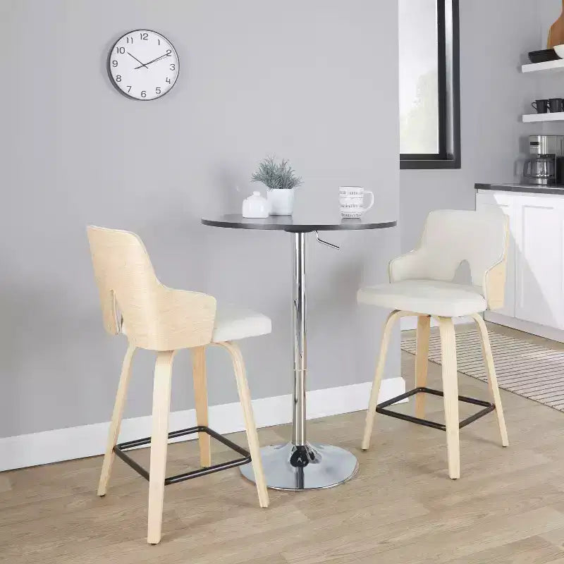 Ensemble de 2 tabourets de bar Stella hauteur comptoir : Pivotants, Dossier complet, Rembourrés - LumiSource