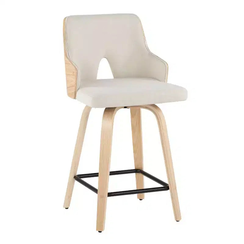 Ensemble de 2 tabourets de bar Stella hauteur comptoir : Pivotants, Dossier complet, Rembourrés - LumiSource