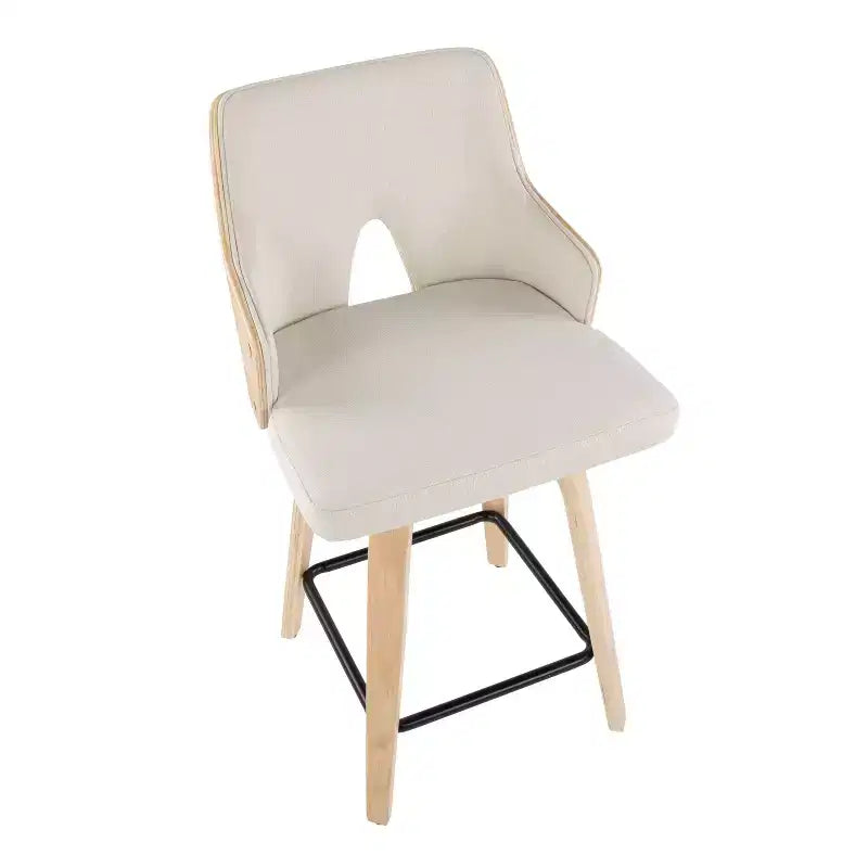 Ensemble de 2 tabourets de bar Stella hauteur comptoir : Pivotants, Dossier complet, Rembourrés - LumiSource