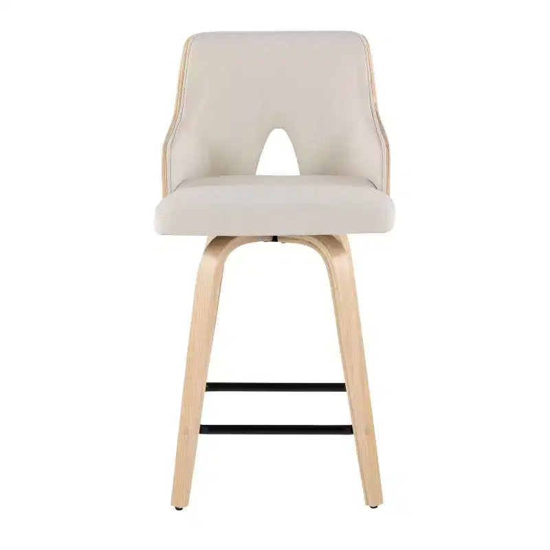 Ensemble de 2 tabourets de bar Stella hauteur comptoir : Pivotants, Dossier complet, Rembourrés - LumiSource