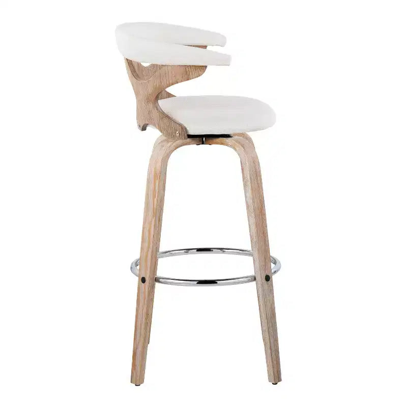 LumiSource Ensemble de 2 tabourets de bar Gardenia Blanc/Crème : Tabourets de bar contemporains pivotants avec dossier, style ferme