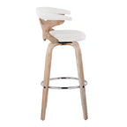 LumiSource Ensemble de 2 tabourets de bar Gardenia Blanc/Crème : Tabourets de bar contemporains pivotants avec dossier, style ferme