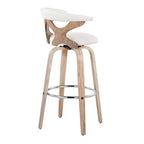 LumiSource Ensemble de 2 tabourets de bar Gardenia Blanc/Crème : Tabourets de bar contemporains pivotants avec dossier, style ferme