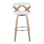 LumiSource Ensemble de 2 tabourets de bar Gardenia Blanc/Crème : Tabourets de bar contemporains pivotants avec dossier, style ferme