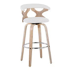 LumiSource Ensemble de 2 tabourets de bar Gardenia Blanc/Crème : Tabourets de bar contemporains pivotants avec dossier, style ferme