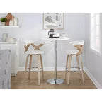 LumiSource Ensemble de 2 tabourets de bar Gardenia Blanc/Crème : Tabourets de bar contemporains pivotants avec dossier, style ferme
