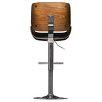 Tabouret de bar pivotant réglable WyndenHall Maren noir : style moderne du milieu du siècle, similicuir, pieds en métal