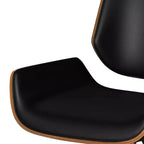 Tabouret de bar pivotant réglable WyndenHall Maren noir : style moderne du milieu du siècle, similicuir, pieds en métal