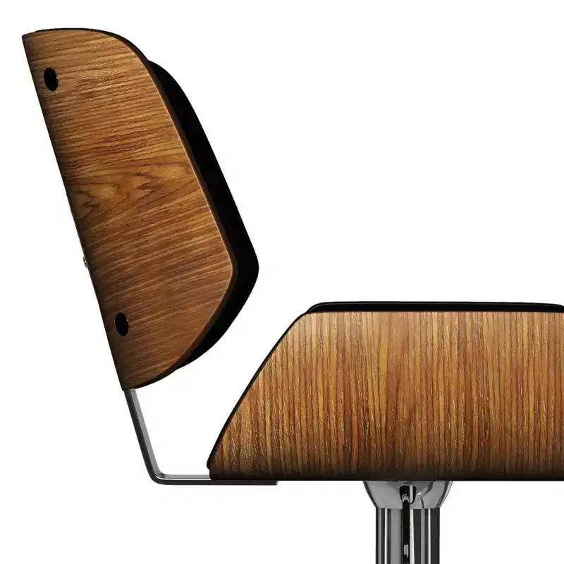 Tabouret de bar pivotant réglable WyndenHall Maren noir : style moderne du milieu du siècle, similicuir, pieds en métal
