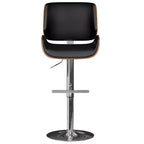 Tabouret de bar pivotant réglable WyndenHall Maren noir : style moderne du milieu du siècle, similicuir, pieds en métal