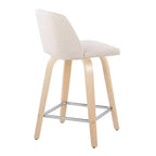 Lot de 2 tabourets de bar hauteur comptoir Toriano Naturel/Crème/Chrome - LumiSource : Style scandinave, Pivotant, Rembourré