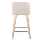 Lot de 2 tabourets de bar hauteur comptoir Toriano Naturel/Crème/Chrome - LumiSource : Style scandinave, Pivotant, Rembourré