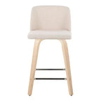 Lot de 2 tabourets de bar hauteur comptoir Toriano Naturel/Crème/Chrome - LumiSource : Style scandinave, Pivotant, Rembourré