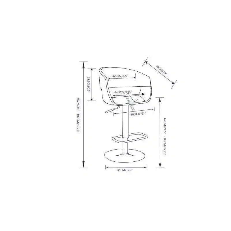Tabouret de bar pivotant réglable Calinda Gris pierre - WyndenHall