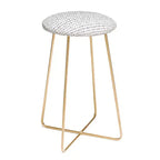Holli Zollinger Adobo Rain Counter Height Barstool Black/Gold - Deny Designs: Faux Leather, Steel Legs, Round Shape