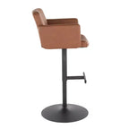 Tabouret de bar réglable LumiSource Stout Métal noir/PU couleur camel