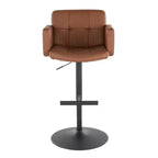Tabouret de bar réglable LumiSource Stout Métal noir/PU couleur camel