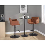 Tabouret de bar réglable LumiSource Stout Métal noir/PU couleur camel