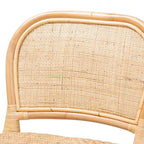 Baxton Studio Adrena Tabouret de bar à hauteur de comptoir en rotin marron naturel : Hauteur fixe, aucun assemblage, nettoyage des taches