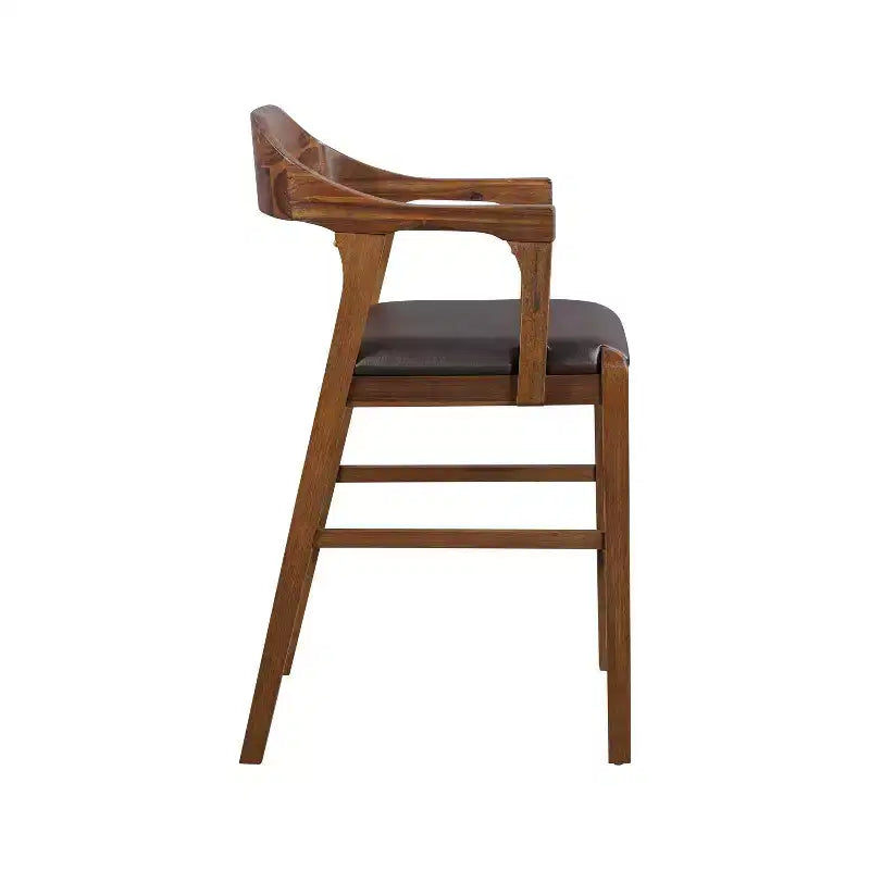 Tabouret de bar à hauteur de comptoir Rasmus, finition brossée, châtaigne - Boraam : Similicuir, style ferme, capacité de 136 kg