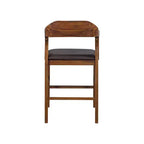 Tabouret de bar à hauteur de comptoir Rasmus, finition brossée, châtaigne - Boraam : Similicuir, style ferme, capacité de 136 kg