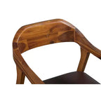 Tabouret de bar à hauteur de comptoir Rasmus, finition brossée, châtaigne - Boraam : Similicuir, style ferme, capacité de 136 kg