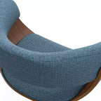 Tabouret de bar pivotant réglable Caylor bleu denim - WyndenHall : Milieu du siècle moderne, dossier rembourré, pieds en acier