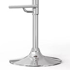 Tabouret de bar pivotant réglable Caylor bleu denim - WyndenHall : Milieu du siècle moderne, dossier rembourré, pieds en acier