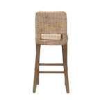 bali & pari Tabouret de bar Magy en rotin et bois d'acajou gris Kubu/taupe rustique