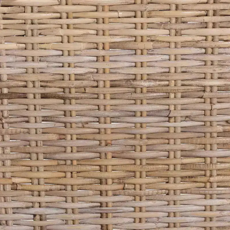 bali & pari Tabouret de bar Magy en rotin et bois d'acajou gris Kubu/taupe rustique
