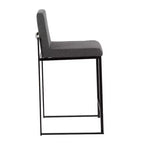 LumiSource Ensemble de 3 tabourets de bar à dossier haut Fuji, hauteur comptoir, acier noir/charbon de bois