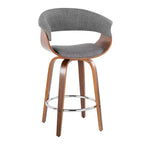 Lot de 2 tabourets de bar vintage modernes à hauteur de comptoir : Pivotants, repose-pieds, revêtement en mousse - LumiSource
