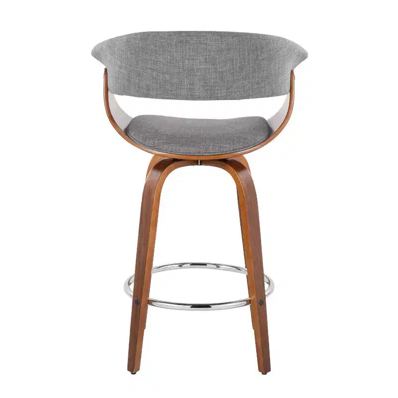 Lot de 2 tabourets de bar vintage modernes à hauteur de comptoir : Pivotants, repose-pieds, revêtement en mousse - LumiSource