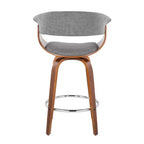 Lot de 2 tabourets de bar vintage modernes à hauteur de comptoir : Pivotants, repose-pieds, revêtement en mousse - LumiSource