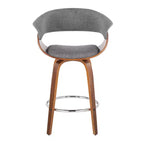 Lot de 2 tabourets de bar vintage modernes à hauteur de comptoir : Pivotants, repose-pieds, revêtement en mousse - LumiSource
