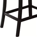 Lot de 2 tabourets de bar Nolan 63,5 cm en lin beige et finition chêne foncé vieilli - Acme Furniture : assise rembourrée, clous décoratifs, structure en métal