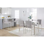 LumiSource Lot de 3 tabourets de bar hauts Fuji en acier inoxydable/gris
