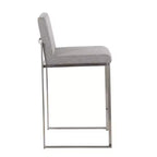 LumiSource Lot de 3 tabourets de bar hauts Fuji en acier inoxydable/gris