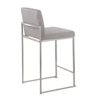 LumiSource Lot de 3 tabourets de bar hauts Fuji en acier inoxydable/gris