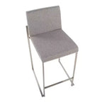 LumiSource Lot de 3 tabourets de bar hauts Fuji en acier inoxydable/gris