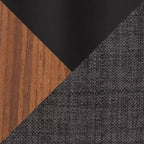 LumiSource Lot de 2 tabourets de bar réglables Curvo en bois de noyer/tissu anthracite/métal noir