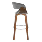 Lot de 2 tabourets de bar vintage modernes Noyer/Chrome/Gris clair - LumiSource