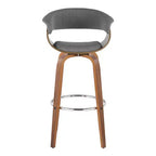 Lot de 2 tabourets de bar vintage modernes Noyer/Chrome/Gris clair - LumiSource